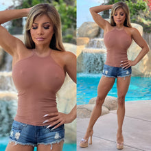 Connie's "BAD 🐩, 💗 That Chocolate Pudding, Ribbed Racer Back Tank Top" Super Stretch Fit...Made in The USA😍