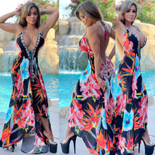 ***LIMITED*** Connie's LUX 🌴 Island BoHo Style, 🥂Tropical 🌺 & Orchids🥂 *SILK* High Low Maxi" With Hand Sewn 💎 Crystal Accents ...💯😘